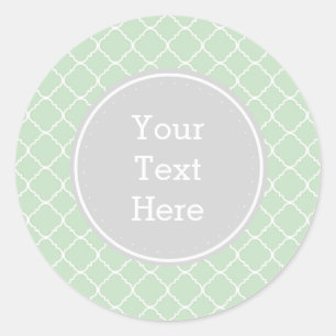 Sticker Rond Monnaie et Quatrefoil blanc