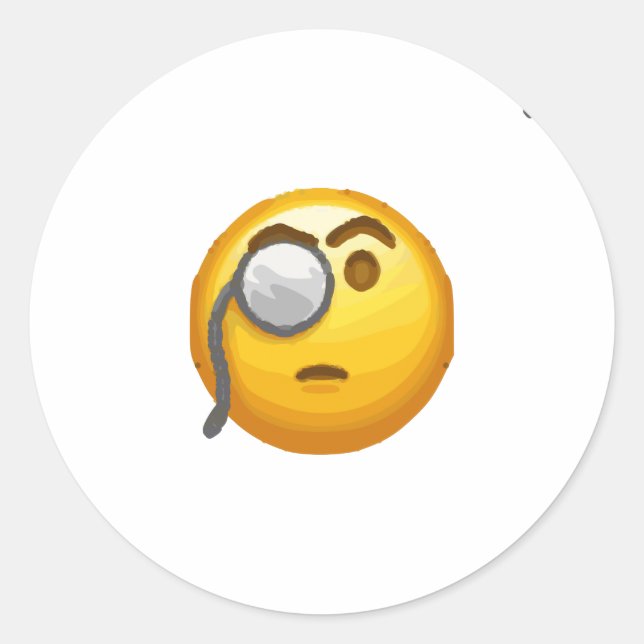 Sticker Rond monocle émoji (Devant)