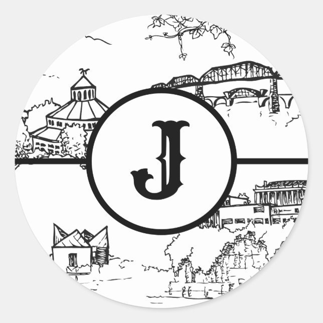 Sticker rond Monogram Chattanooga Toile Classic (Devant)