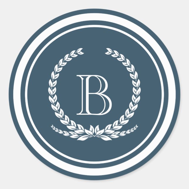 Sticker Rond Monogram design (Devant)
