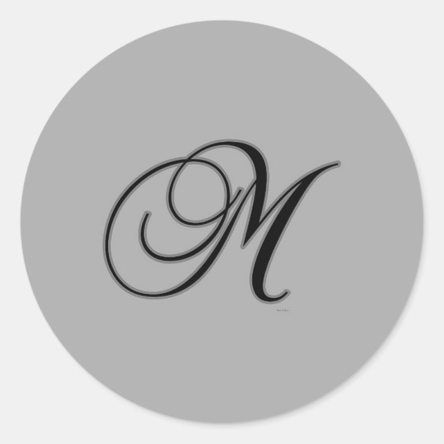 STICKER ROND MONOGRAM INITIAL EXTRAORDINAIRE M (Devant)