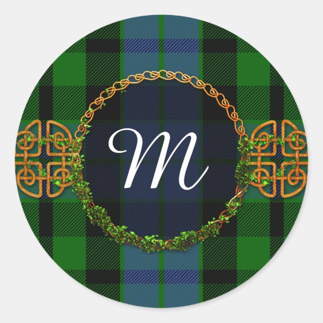 Sticker Rond Monogram MacKay Tartan (Devant)