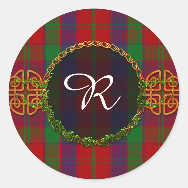 Sticker Rond Monogram Robertson Tartan (Devant)