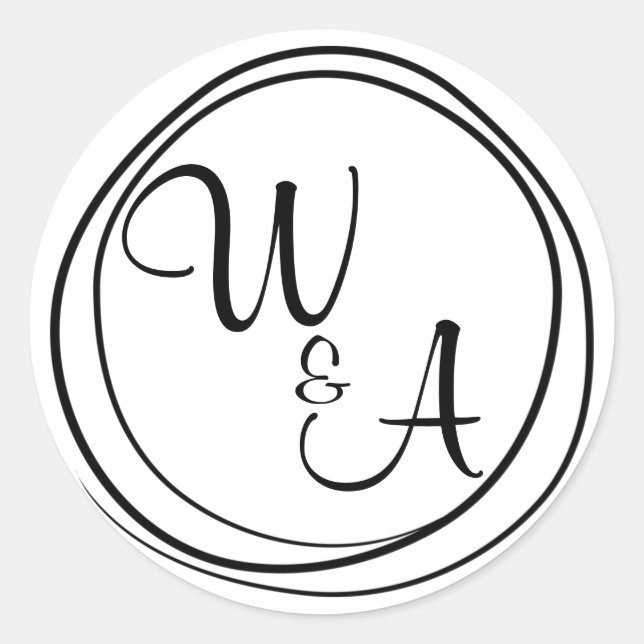 Sticker Rond Monograma com duas letras (Devant)