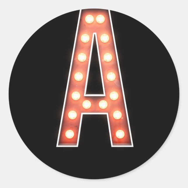 Sticker Rond Monogramme A Lumières De Marque (Devant)