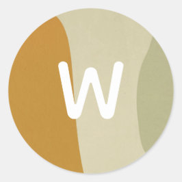 Sticker Rond Monogramme Abstrait moderne tendance minimaliste s