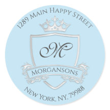 Monogramme Adresse Crown Royal Silver Grey