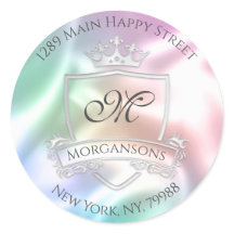Monogramme Adresse Crown Royal Silver Holographiqu