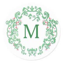 Monogramme Aquarelle Verrerie de Noël