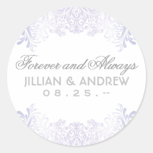 Sticker Rond Monogramme argenté classique élégant Favoriser
