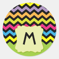 Monogramme avec Chevrons noirs et couleurs vives