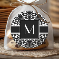 Monogramme avec damassé noir et blanc