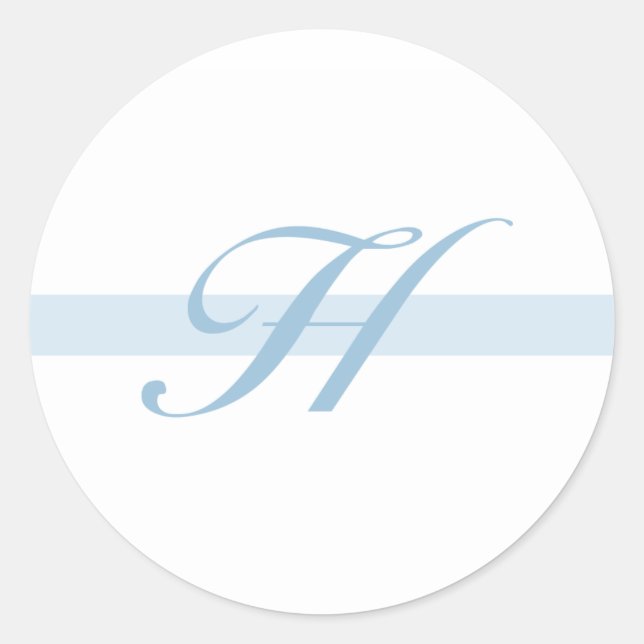 Sticker Rond Monogramme bleu H (Devant)