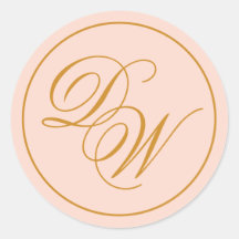 Monogramme Blush Pink 2 Initiales Calligraphie dor