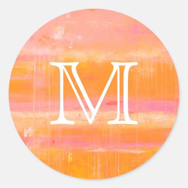 Sticker Rond Monogramme | Ciel des Caraïbes (Devant)