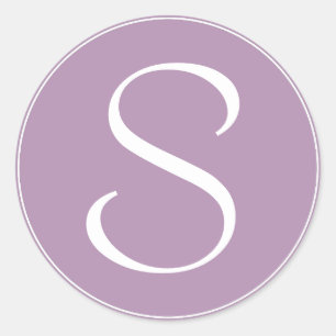 Sticker Rond Monogramme Clair violet avec anneau blanc BT