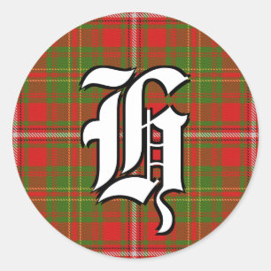 Sticker Rond Monogramme classique Clan Hay Tartan