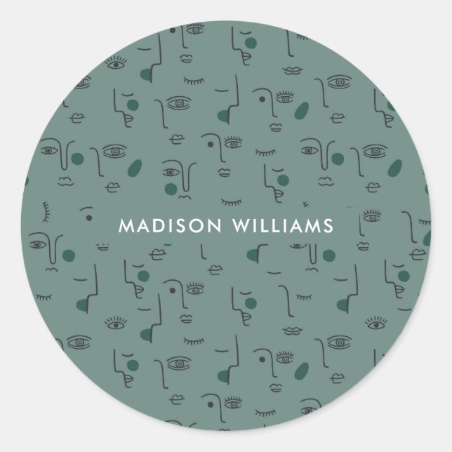 Sticker Rond Monogramme classique collant rond (Devant)