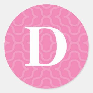 Sticker Rond Monogramme contemporain - Lettre D