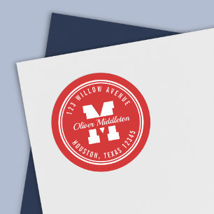 Sticker Rond Monogramme Couleur personnalisée Varèse Style Adre