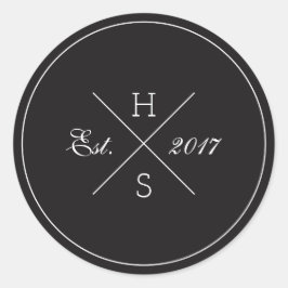 Sticker rond Monogramme croisé