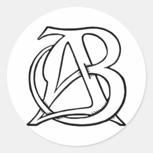 Sticker Rond Monogramme d'ab