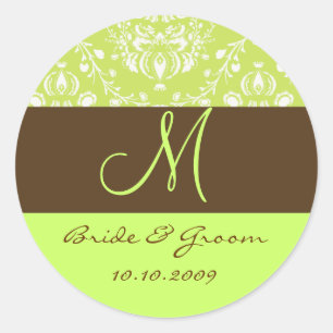 Sticker Rond monogramme Damas