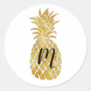 Sticker Rond monogramme d'ananas