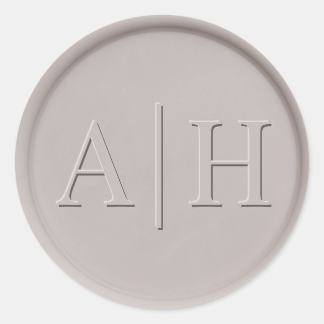 Sticker Rond Monogramme Date Argile Stick de cire Sceau (Devant)
