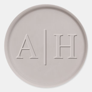 Sticker Rond Monogramme Date Argile Stick de cire Sceau