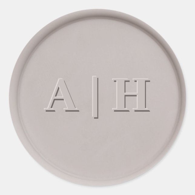 Sticker Rond Monogramme Date Argile Stick de cire Sceau (Devant)