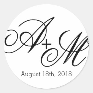 Sticker Rond Monogramme de bord moderne