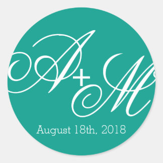 Sticker Rond Monogramme de bord moderne
