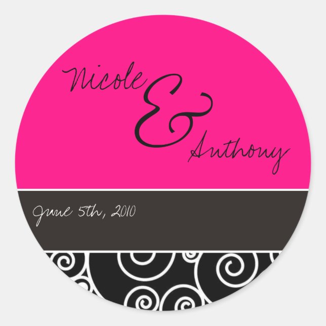 Sticker Rond monogramme de couple (Devant)