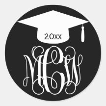 Monogramme de diplôme en écriture cursive noir et