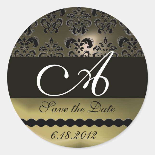 STICKER ROND MONOGRAMME DE DOMMASQUES NOIR ET GRIS, (Devant)