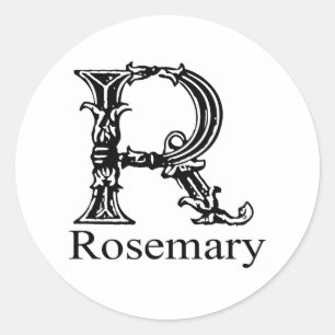 Sticker Rond Monogramme de fantaisie : Rosemary