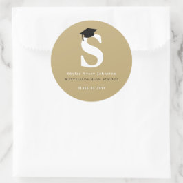 Sticker Rond Monogramme de grade classique simple - Chaîne de g