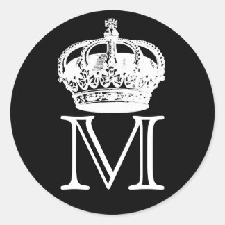 Sticker Rond Monogramme de la Couronne