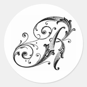 Sticker Rond Monogramme de la lettre R