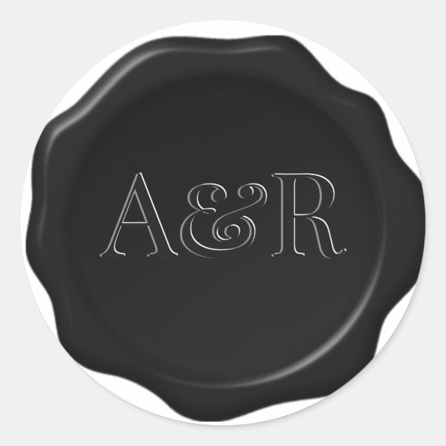 Sticker Rond monogramme de l'autocollant de scellement de cire  (Devant)