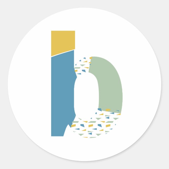 Sticker Rond Monogramme de lettre B abstrait moderne personnali (Devant)