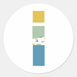 Sticker Rond Monogramme de lettre I abstrait moderne personnali