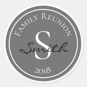 Sticker Rond Monogramme de réunion familiale