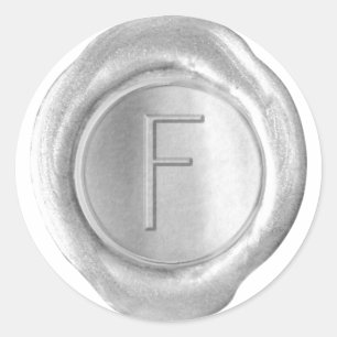 Sticker Rond Monogramme de sceau de cire - Argent - ModernSlim 