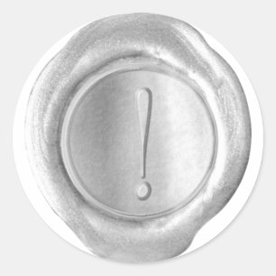 Sticker Rond Monogramme de sceau de cire - Argent - Script ! -