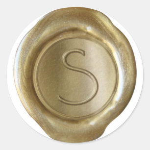 Sticker Rond Monogramme de sceau de cire - Or - ModernSlim S -
