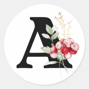 Sticker Rond monogramme d'hiver alphabet cyrillique bulgare 
