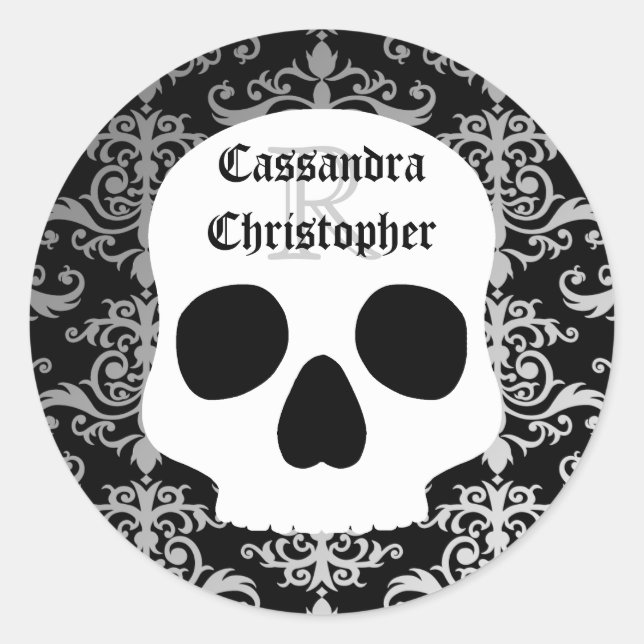 Sticker Rond monogramme du nom d'Halloween (Devant)