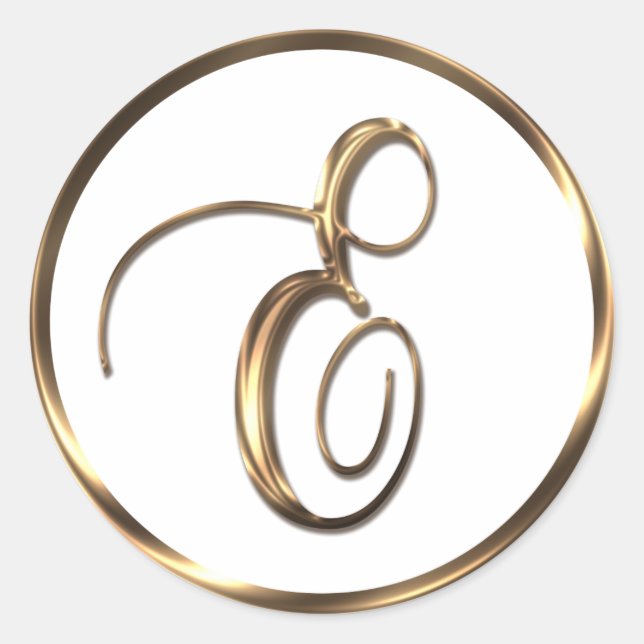 Sticker Rond Monogramme E Faux Bronze (Devant)